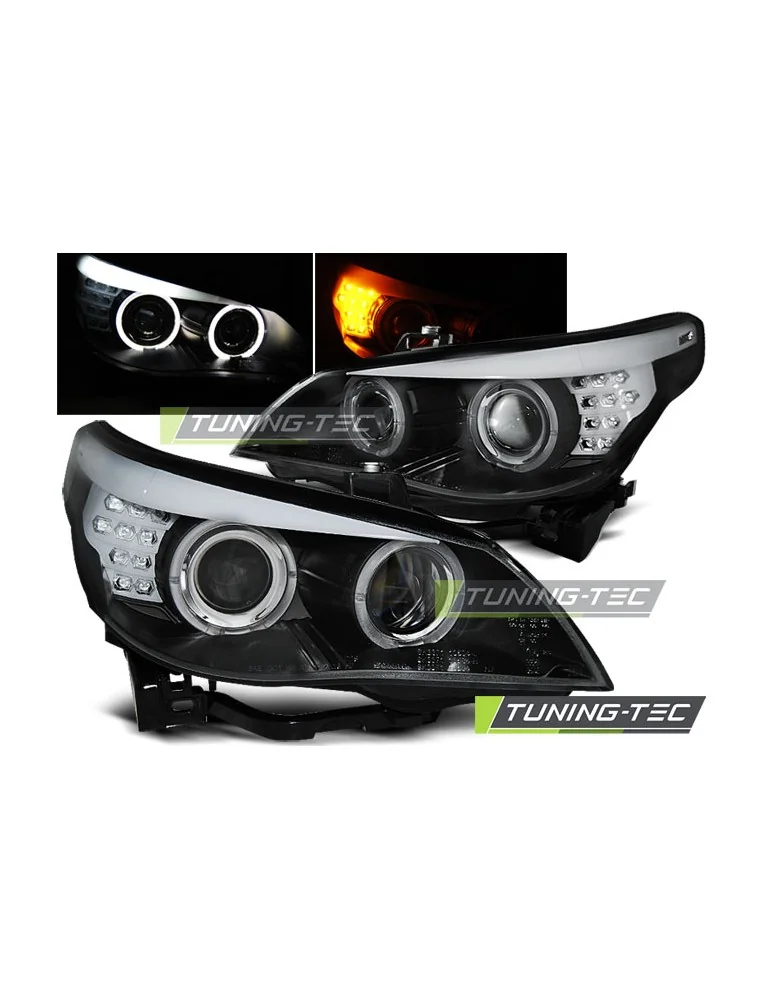 Phares à LED noirs pour BMW E60/E61 03-07