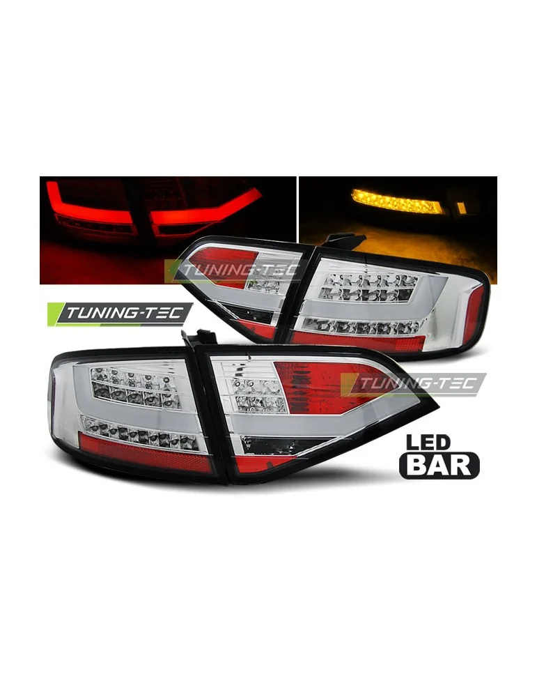Feux arrière à LED chromés pour AUDI A4 B8 08-11 Berline