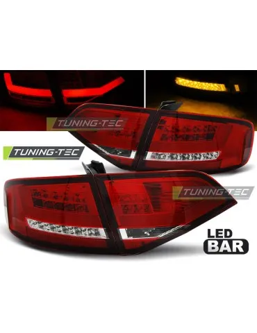 Feux arrière à LED rouges blancs pour AUDI A4 B8 08-11 Berline