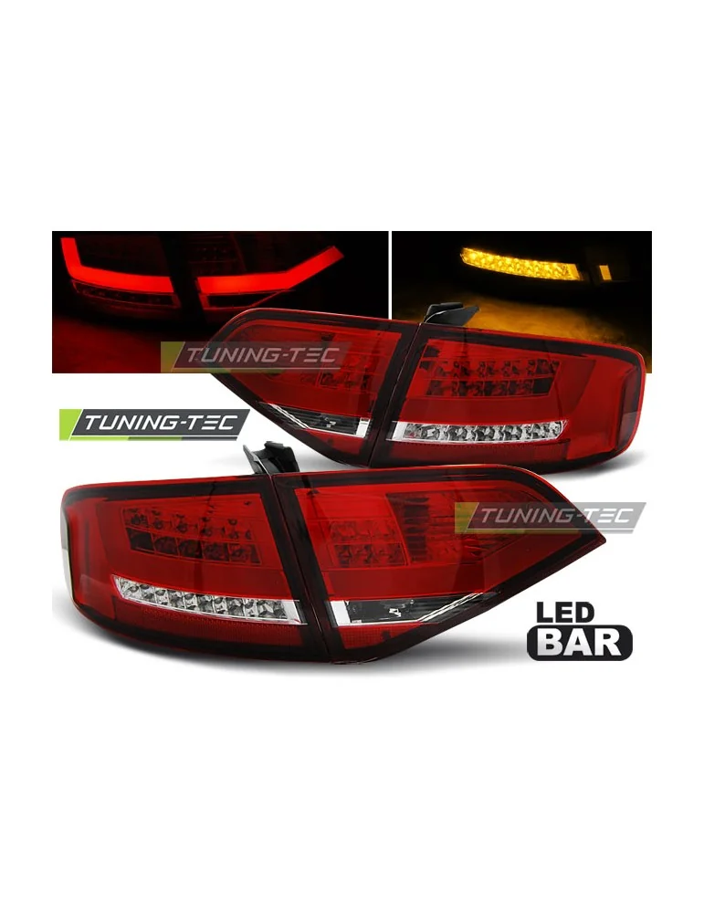 Feux arrière à LED rouges blancs pour AUDI A4 B8 08-11 Berline