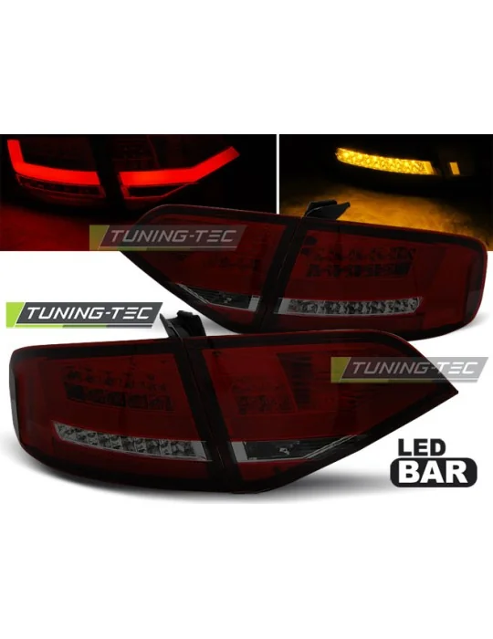 Feux arrière à LED fumés rouges pour Audi A4 B8 (2008 - 2011)