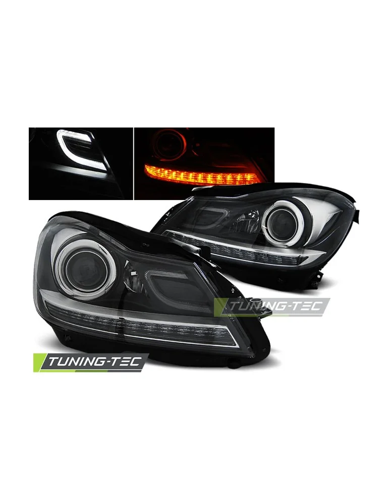 Phares à LED noirs pour MERCEDES W204 11