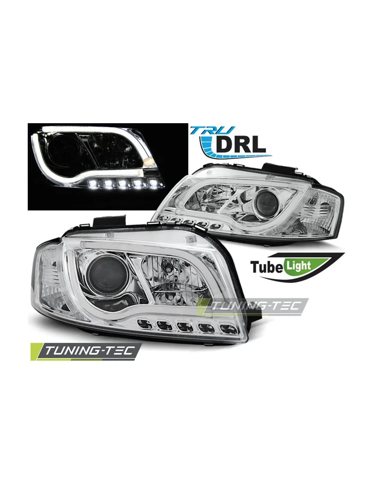 Phares chromés pour AUDI A3 8P 05.03-03.08