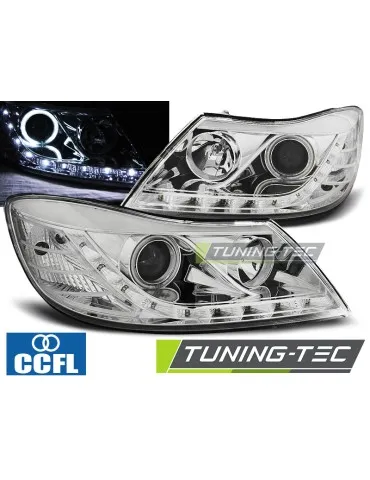 Phares à LED chromés pour SKODA OCTAVIA 09-12