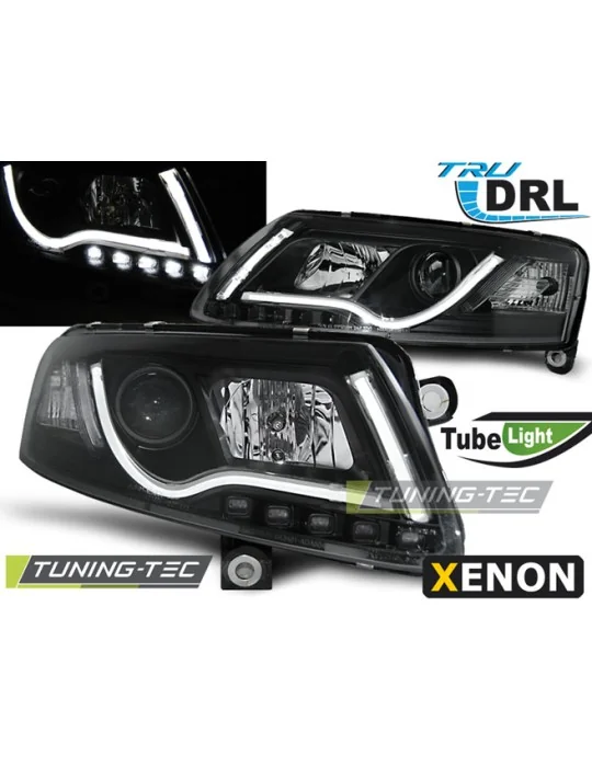 Phares au xénon noirs pour Audi A6 C6 (2004 - 2008)