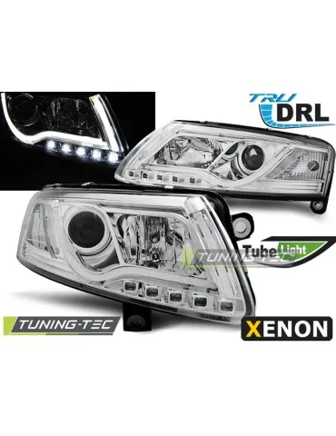 Phares au xénon chromés pour AUDI A6 C6 04-08