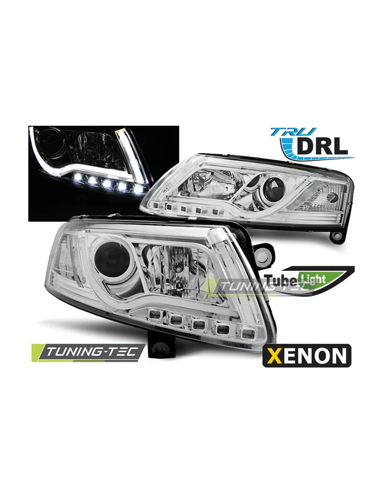 Phares au xénon chromés pour AUDI A6 C6 04-08