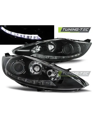 Phares à LED noirs pour FORD FIESTA MK7 08.08-09.12