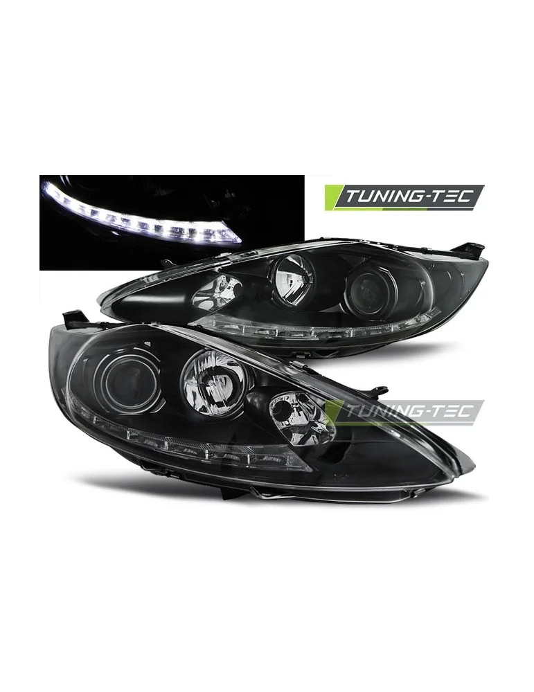 Phares à LED noirs pour FORD FIESTA MK7 08.08-09.12