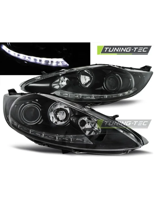 Phares à LED noirs pour Ford Fiesta MK7 (2008 - 2012)