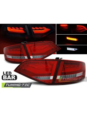 Feux arrière à LED rouges blancs pour AUDI A4 B8 08-11 Berline