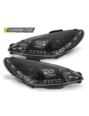 Phares à LED noirs pour PEUGEOT 206 10.98-02