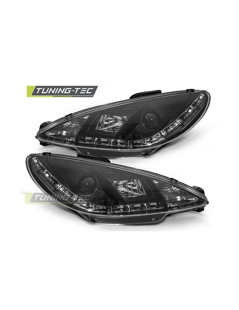 Phares à LED noirs pour PEUGEOT 206 10.98-02