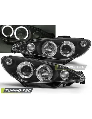 Phares noirs pour PEUGEOT 206 02