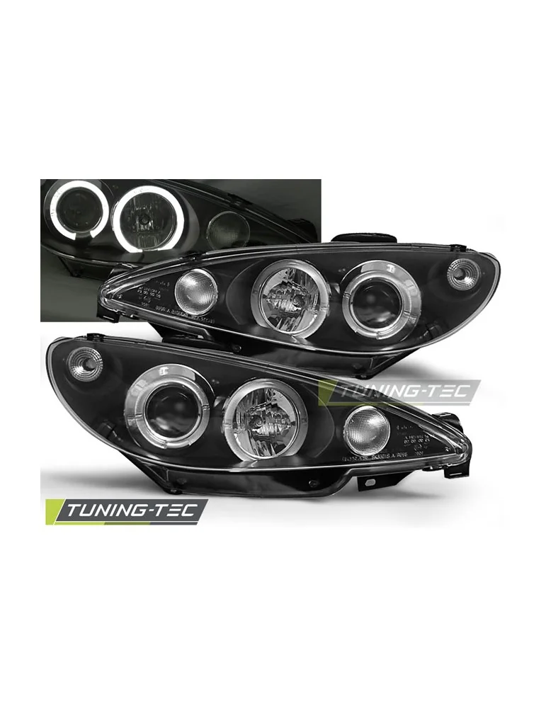 Phares noirs pour PEUGEOT 206 02