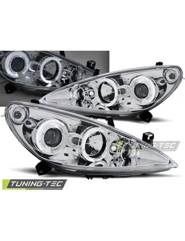 Phares chromés pour PEUGEOT 307 04.01-06.05