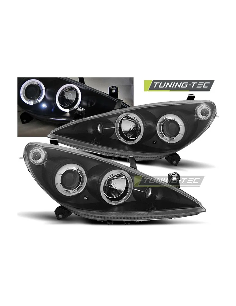 Phares noirs pour PEUGEOT 307 04.01-06.05