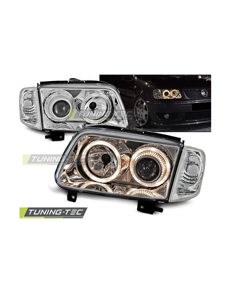 Phares chromés pour VW POLO 6N2 10.99-10.01