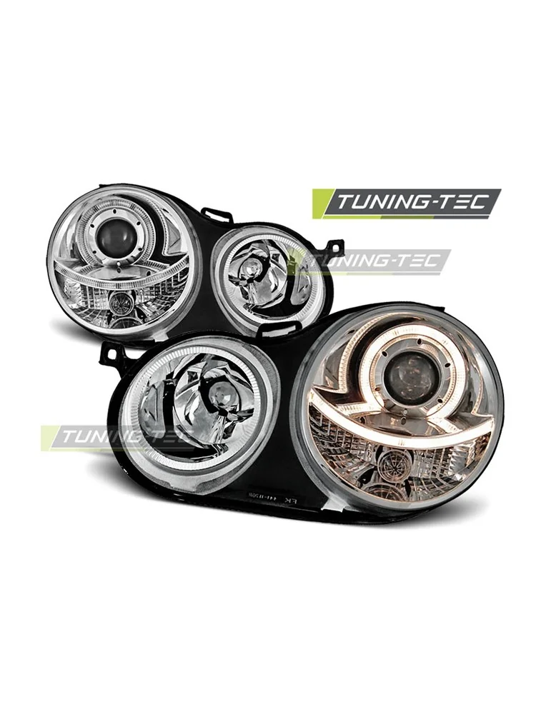 Phares chromés pour VW POLO 9N 11.01-04.05