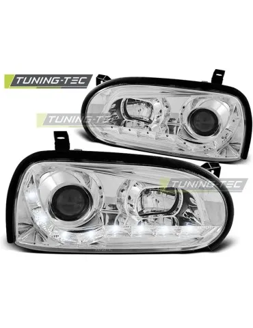 Phares à LED chromés pour VW GOLF 3 09.91-08.97