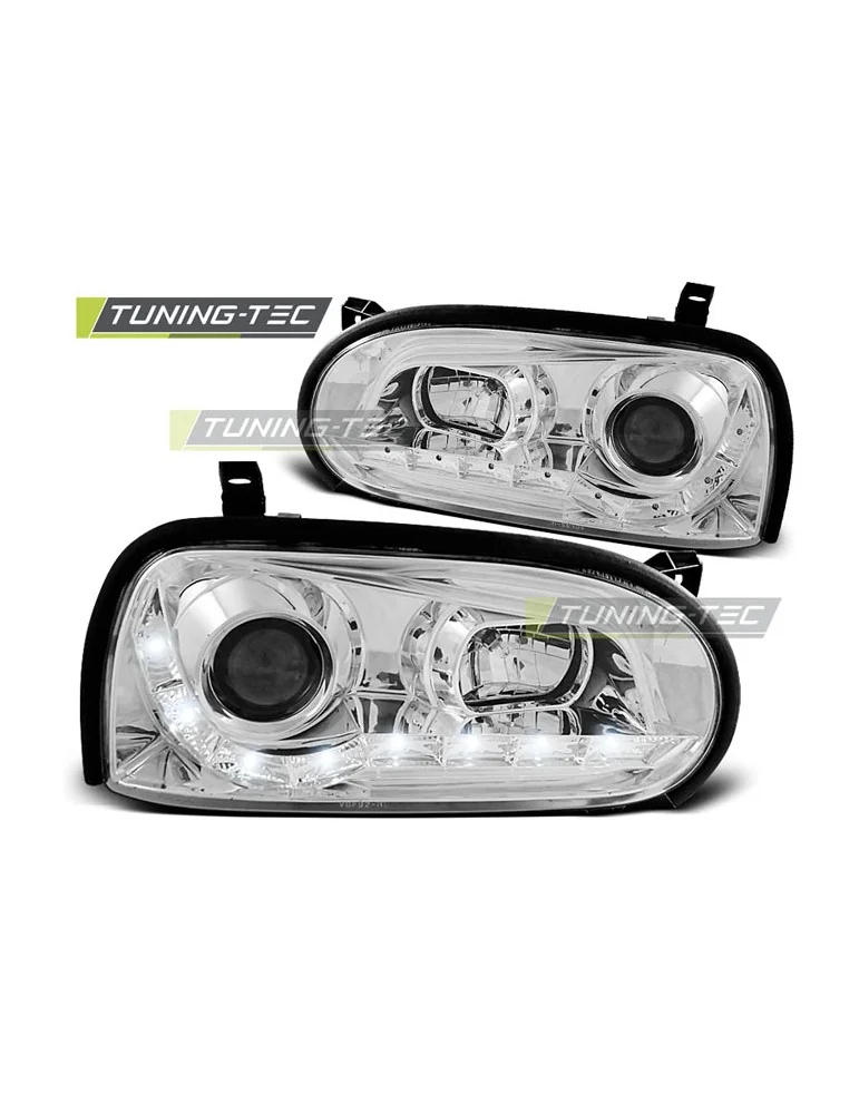 Phares à LED chromés pour VW GOLF 3 09.91-08.97