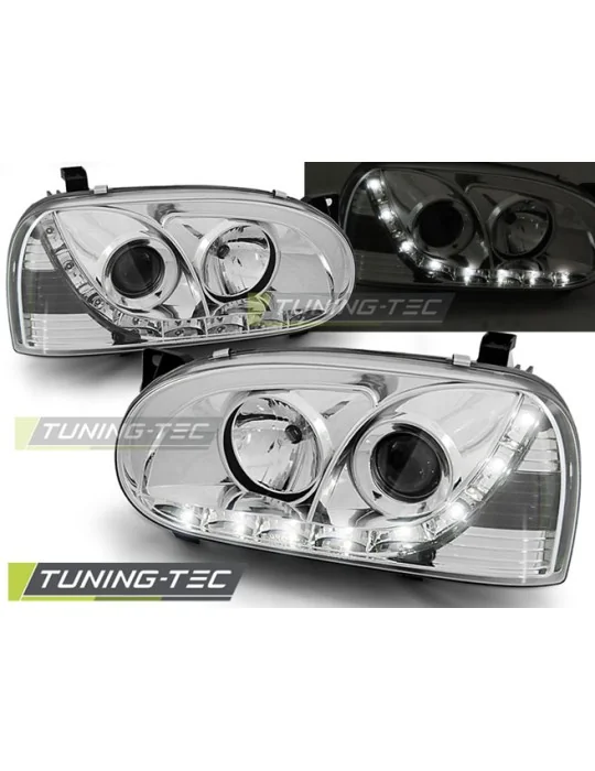 Phares à LED chromés pour VW Golf 3 (1991 - 1997)