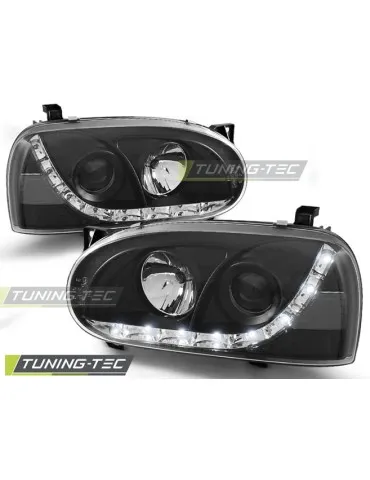 Phares à LED noirs pour VW GOLF 3 91-97