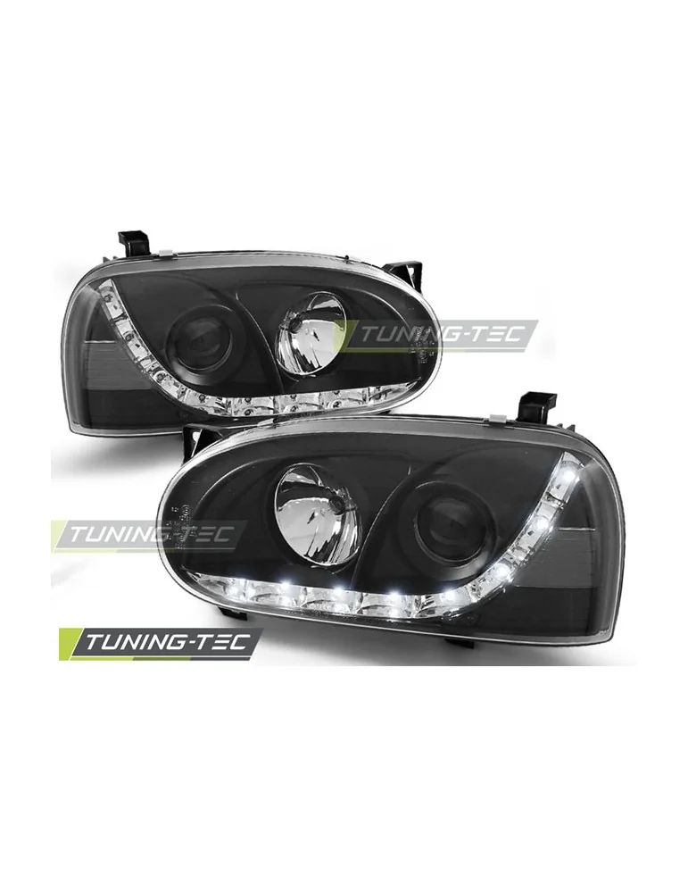 Phares à LED noirs pour VW GOLF 3 91-97