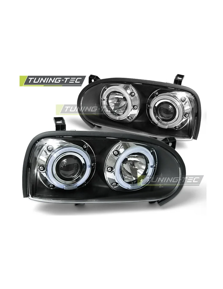 Phares noirs pour VW GOLF 3 09.91-08.97