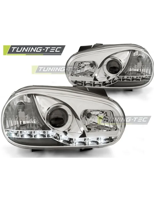 Phares à LED chromés pour VW Golf 4 (à partir de 1997)