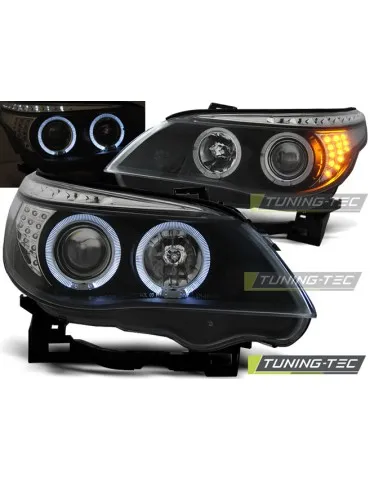 Phares à LED noirs pour BMW E60/E61 03-07