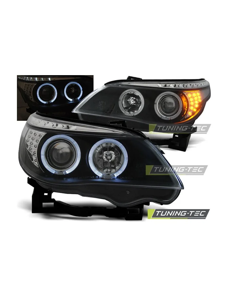 Phares à LED noirs pour BMW E60/E61 03-07