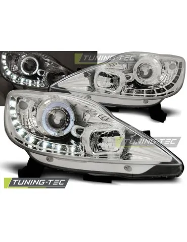 Phares à LED chromés pour PEUGEOT 107 05-11