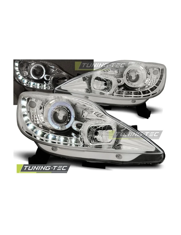 Phares à LED chromés pour PEUGEOT 107 05-11