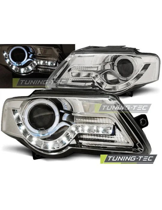 Phares à LED chromés pour VW Passat B6 3C (2005 - 2010)