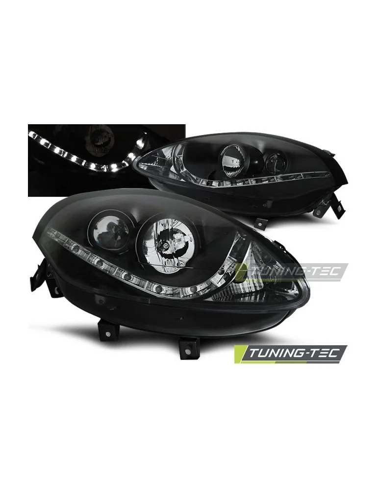 Phares à LED noirs pour FIAT BRAVO II 07-15