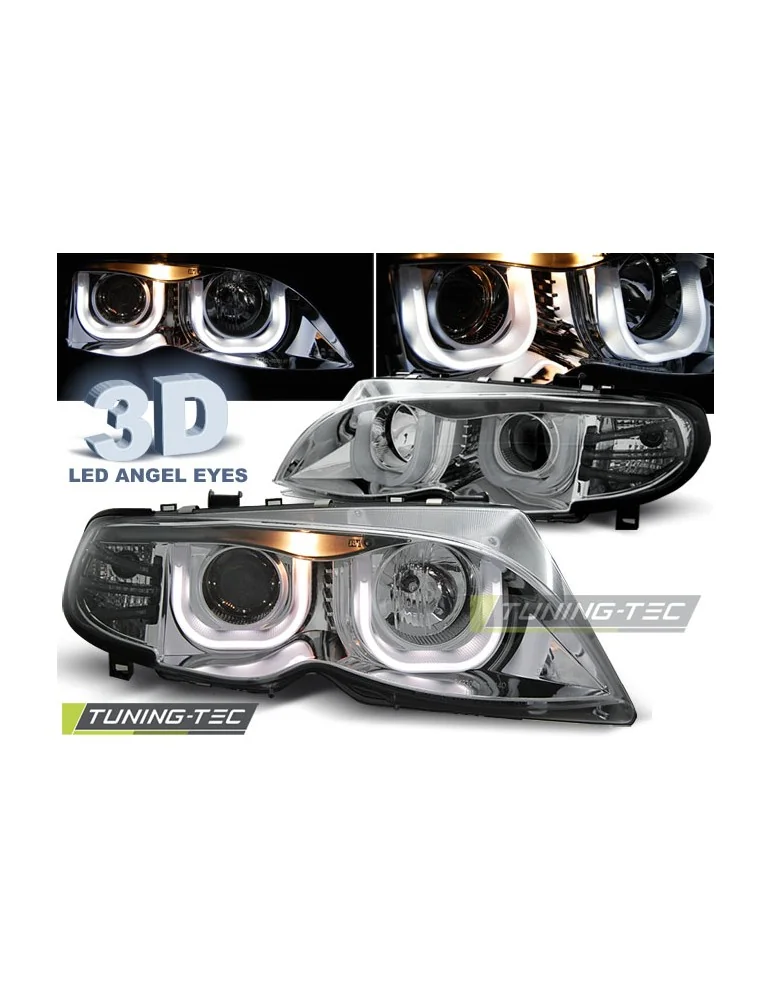Phares chromés pour BMW E46 09.01-03.05 S/T