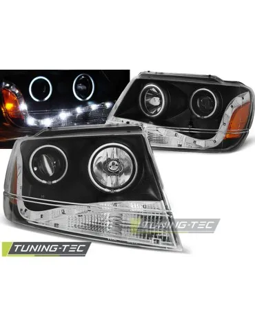 Phares à LED noirs pour CHRYSLER JEEP GRAND CHEROKEE 99-05.05