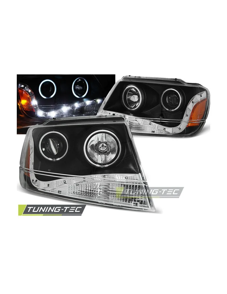 Phares à LED noirs pour CHRYSLER JEEP GRAND CHEROKEE 99-05.05