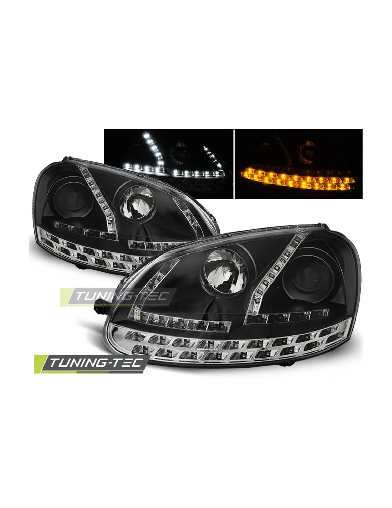 Phares à LED noirs pour VW GOLF 5 03-08