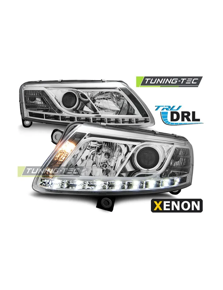 Phares au xénon chromés pour AUDI A6 C6 04.04-08