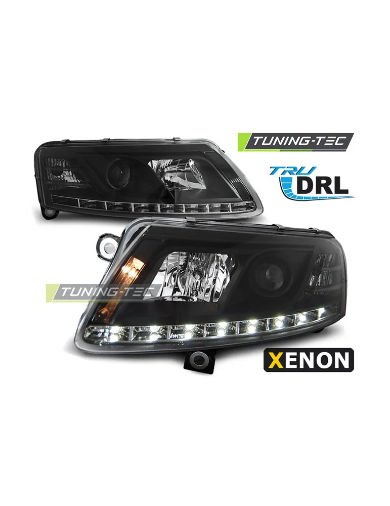 Phares au xénon noirs pour AUDI A6 C6 04.04-08