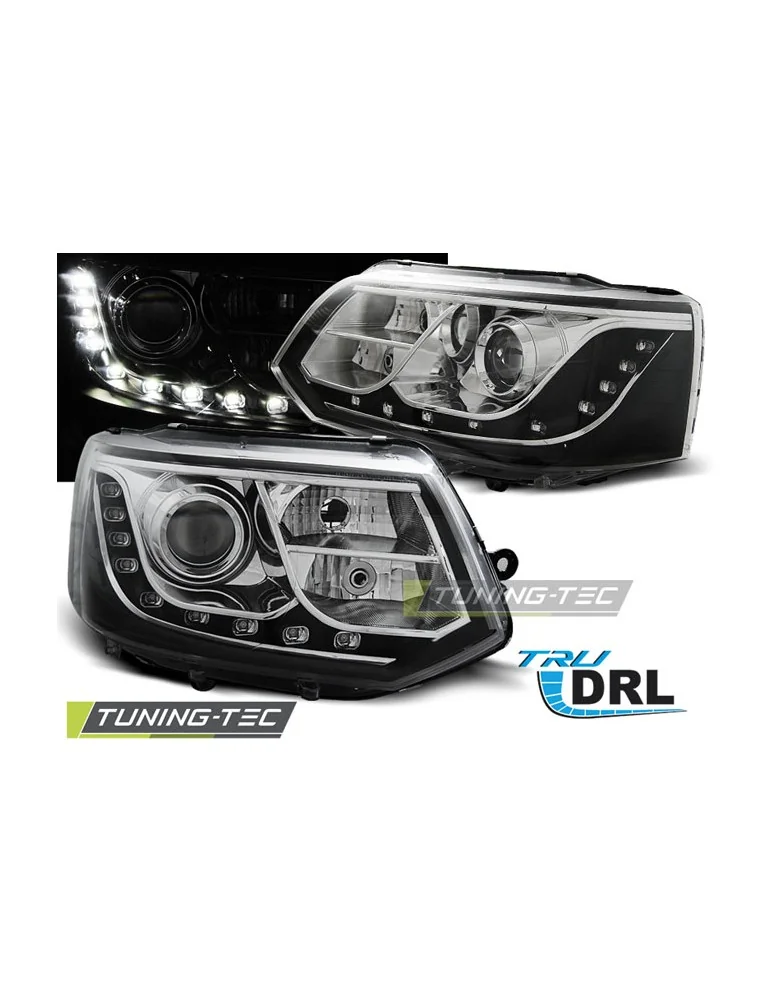 Phares chromés pour VW T5 2010-2015