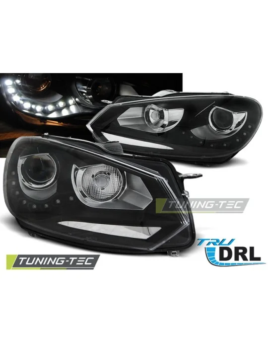Phares noirs pour VW Golf 6 (2008 - 2012)