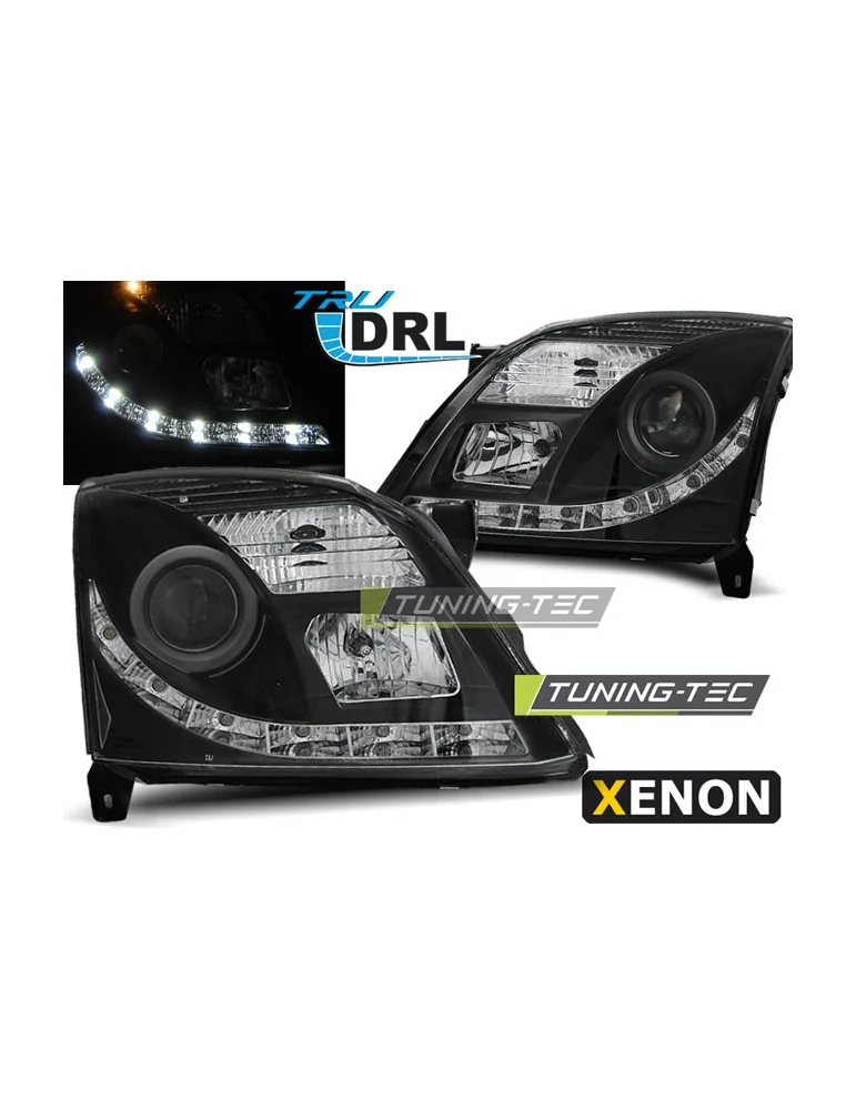 Phares au xénon noirs pour OPEL VECTRA C 04.02-08.05 TRU D2S