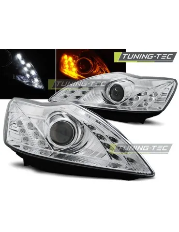 Phares à LED chromés pour FORD FOCUS 02.08-10