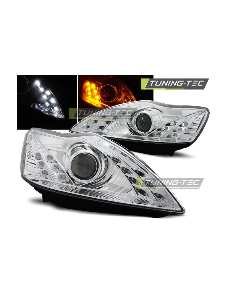 Phares à LED chromés pour FORD FOCUS 02.08-10