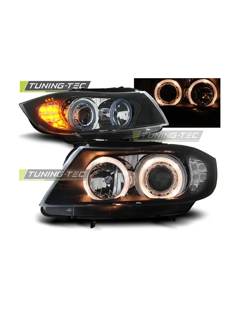 Phares à LED noirs pour BMW E90/E91 03.05-08.08