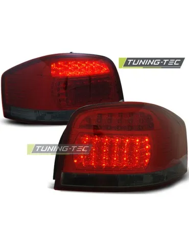 Feux arrière à LED fumés rouges pour AUDI A3 05.03-08