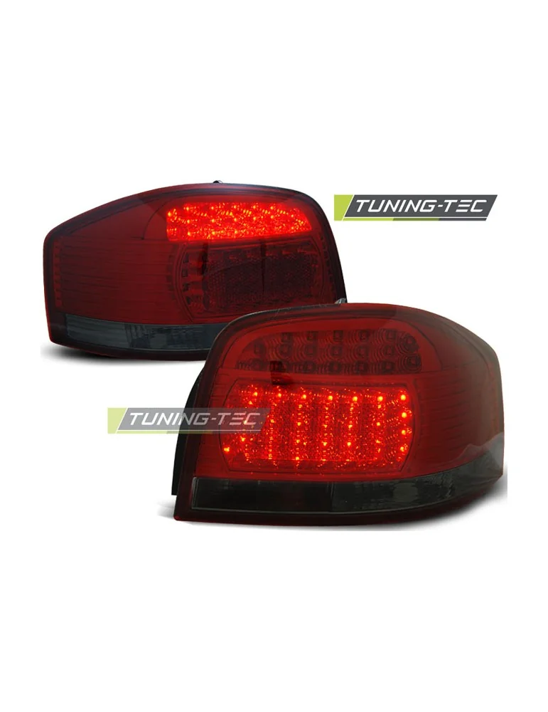 Feux arrière à LED fumés rouges pour AUDI A3 05.03-08